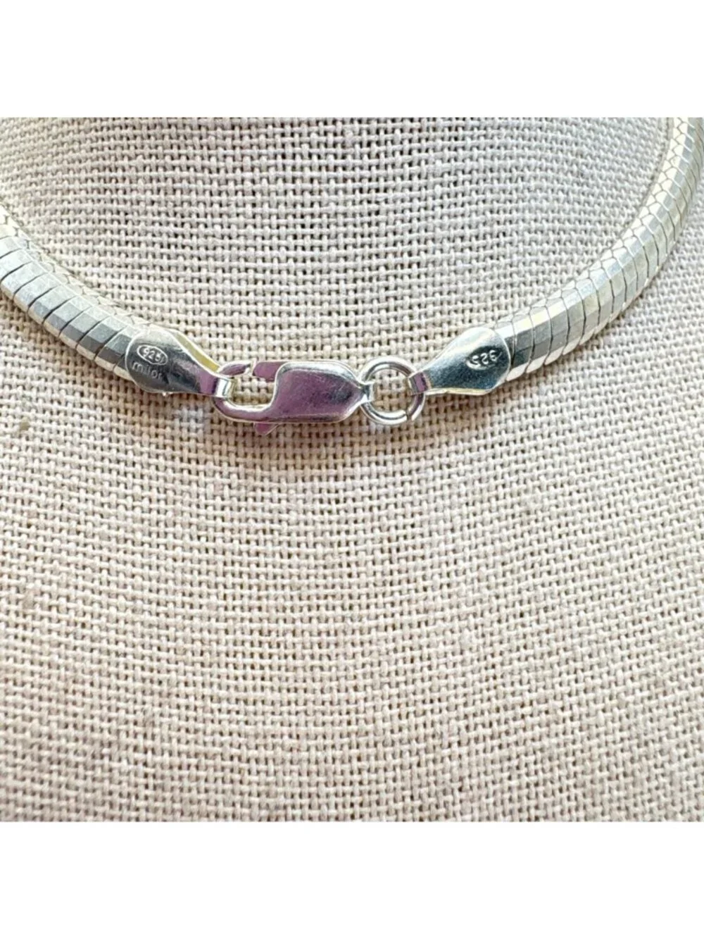 Flexible Low Dome Omega Herringbone Chain 925 Sterling Silver 4.5mm Wide 18